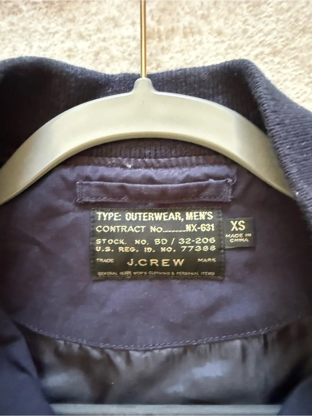 J Crew Men's Navy Bomber Jacket XS